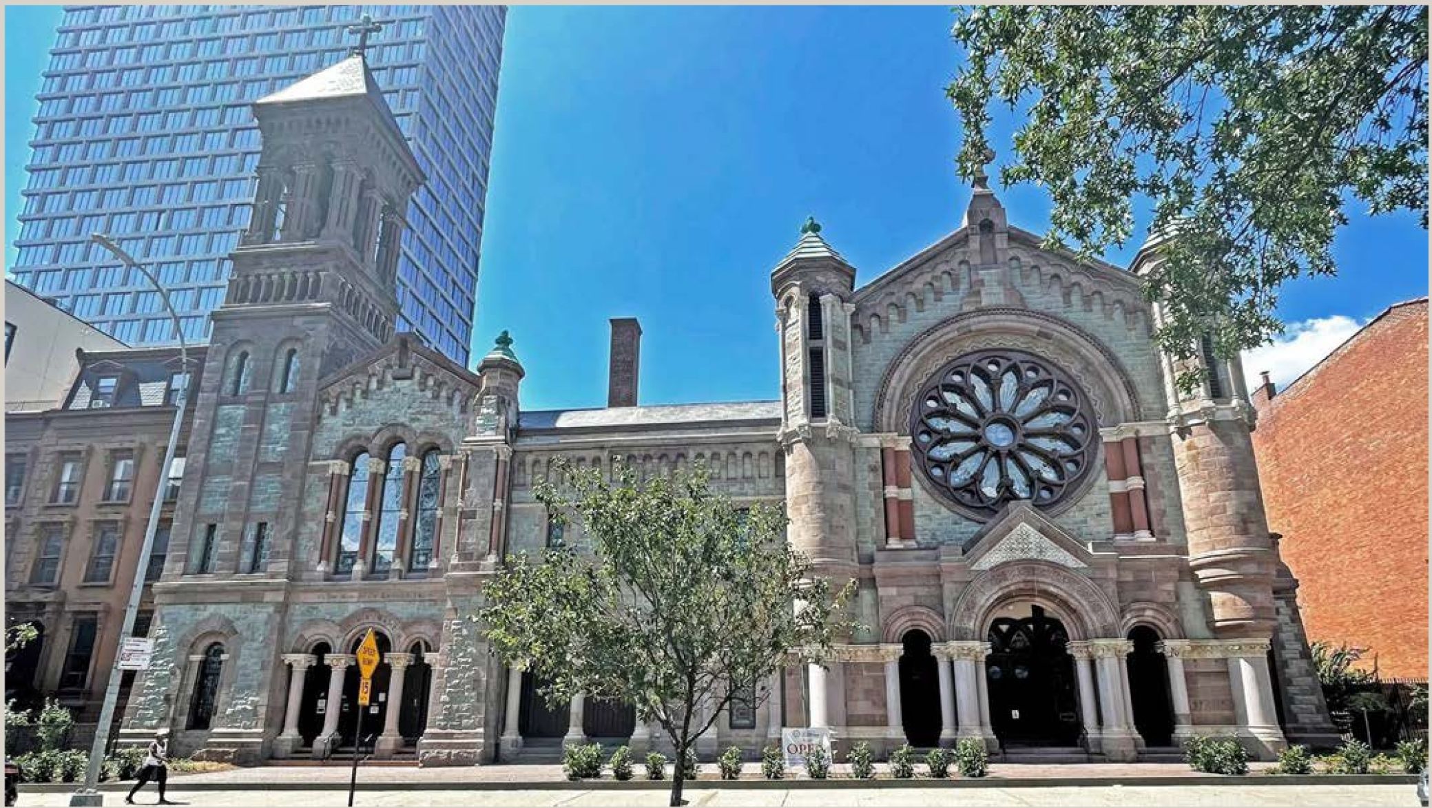 The Church of St. Luke & St. Matthew, a landmarked Romanesque Revival church in Clinton Hill, Brooklyn